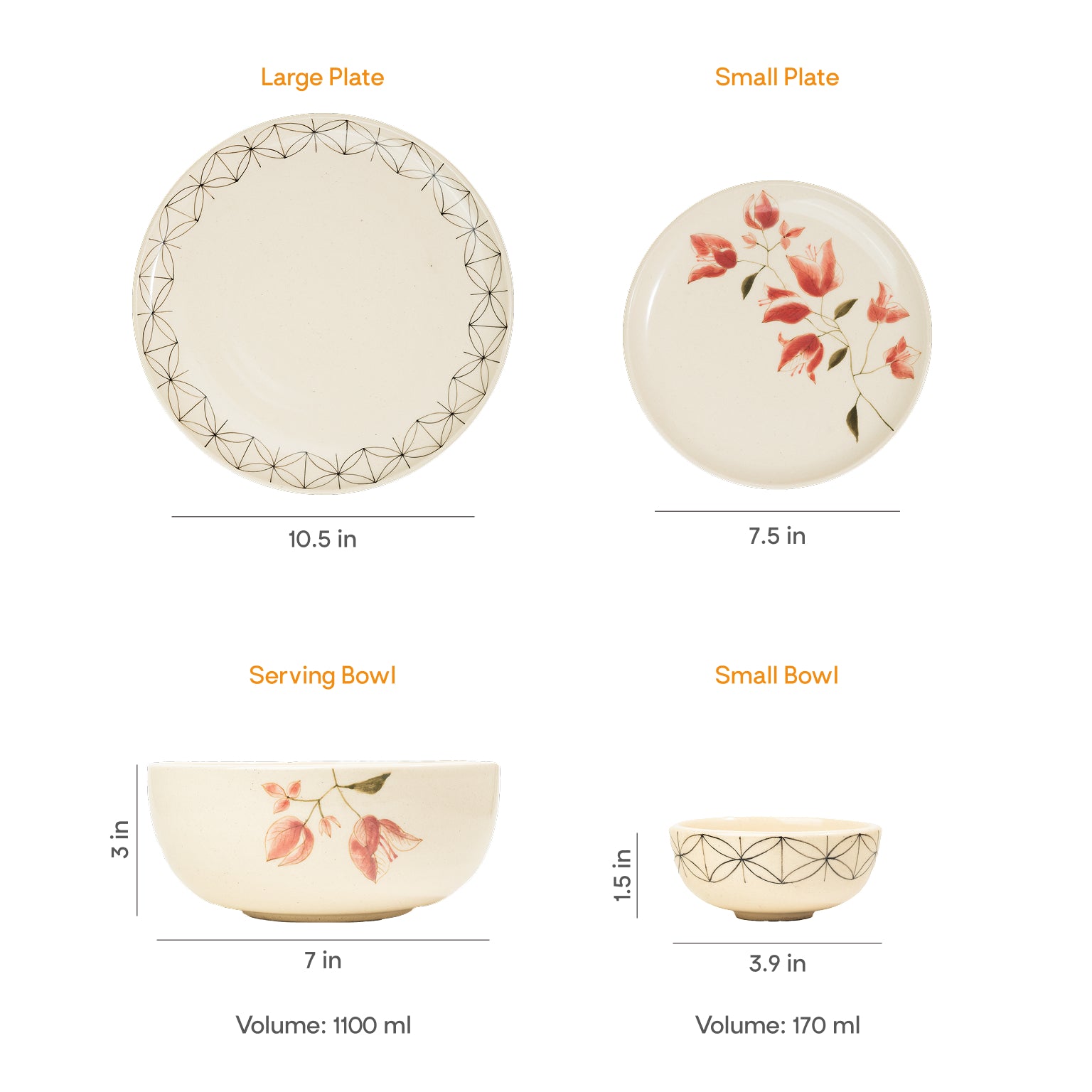 The Pink Petal Dinner Set | 20pcs | White Base – Lagavi